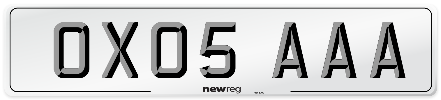 OX05 AAA Number Plate from New Reg